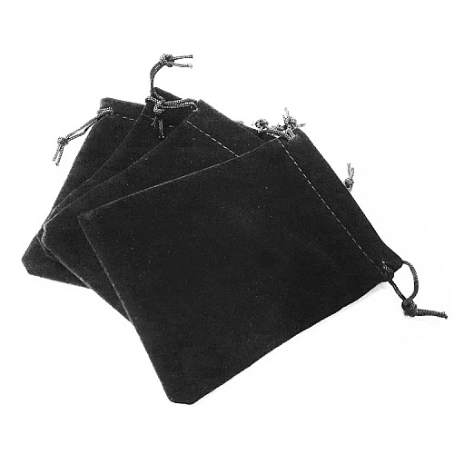 Черный бархатный мешочек под украшения 12х9,5 см PP-2240