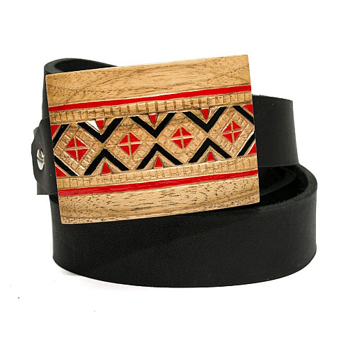 Набор деревянная бабочка Gofin + ремень с деревянной пряжкой RDB-3907