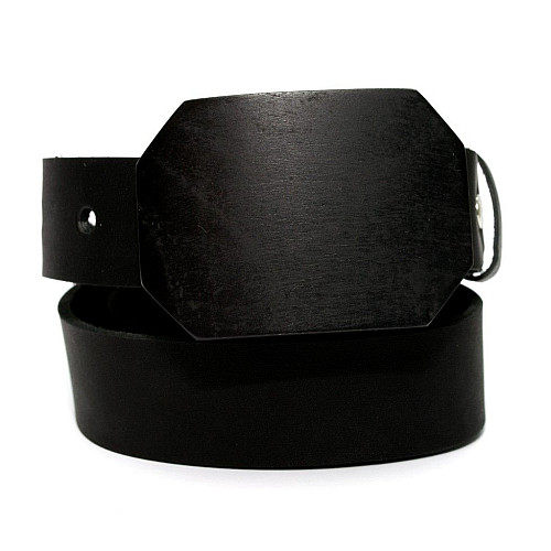 Чорний набір ремінь з дерев’яною пряжкою плюс метелик Gofin RDB-3910