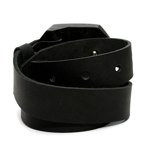 Чорний набір ремінь з дерев’яною пряжкою плюс метелик Gofin RDB-3910