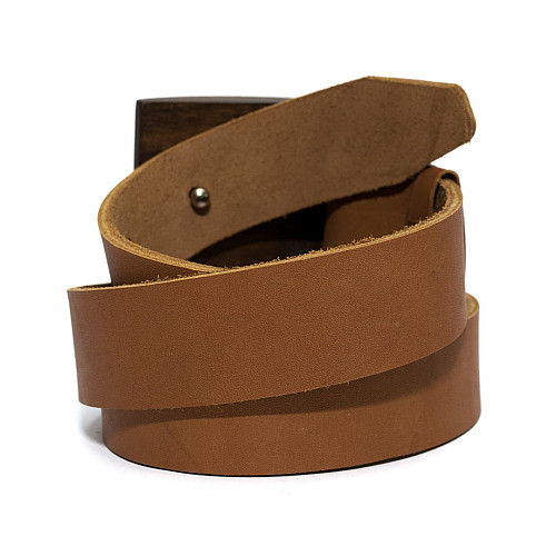 Набір ремінь з дерев’яною пряжкою коричневий плюс метелик Gofin RDB-3911