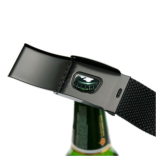 Ремінь Gofin чорний стрейчевий з відкривачкою для пива RGN-2185