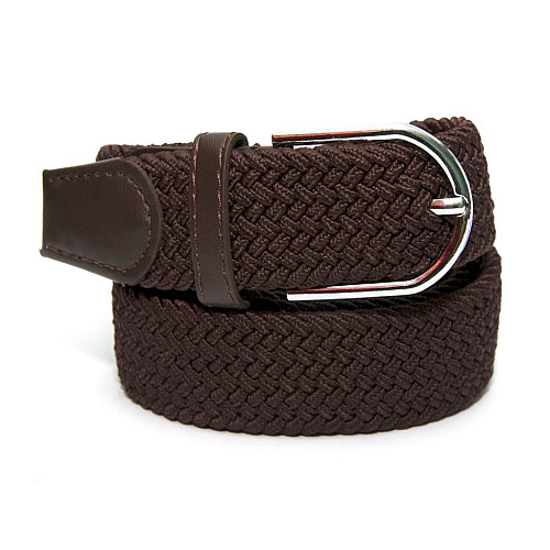 Ремінь стречевий в зігзаг коричневого кольору RGN-2226