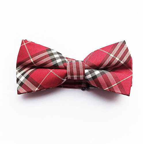 Галстук бабочка бордовая в клетку Bj-33-46