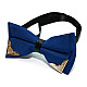 Галстук бабочка двухслойная Синяя с металлическими углами Bj-44-19