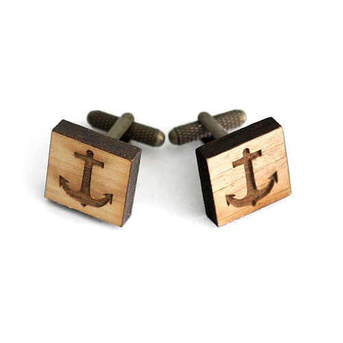 Дерев’яні запонки якір DZP-0601