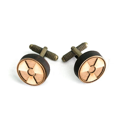 Дерев’яні запонки круглі Радіація DZP-0607