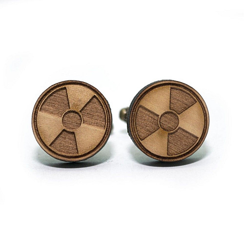 Дерев’яні запонки круглі Радіація DZP-0607