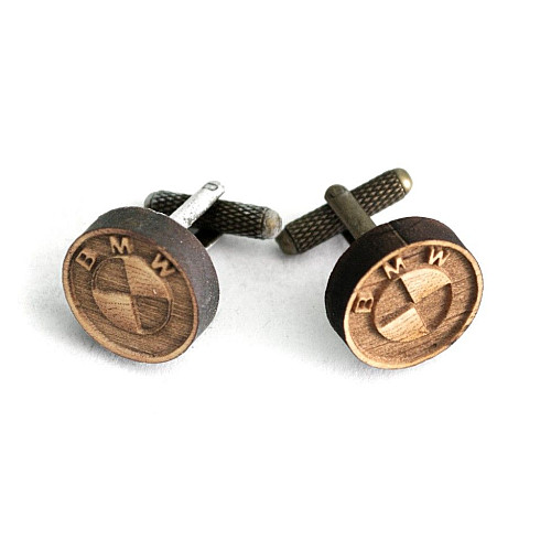 Деревянные запонки круглые BMW DZP-0613