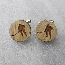 Деревянные запонки хокеист DZP-0666