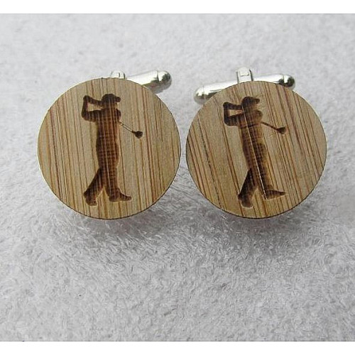 Деревянные запонки гольф DZP-0667