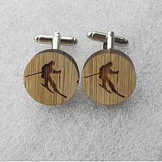 Деревянные запонки лижник DZP-0669