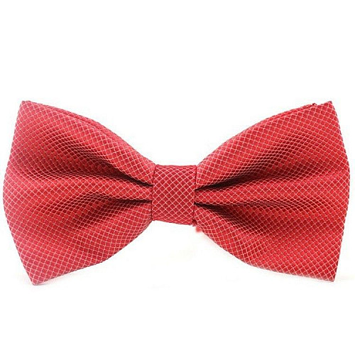 Галстук бабочка Красная однотонная в ромбики GBN-1027