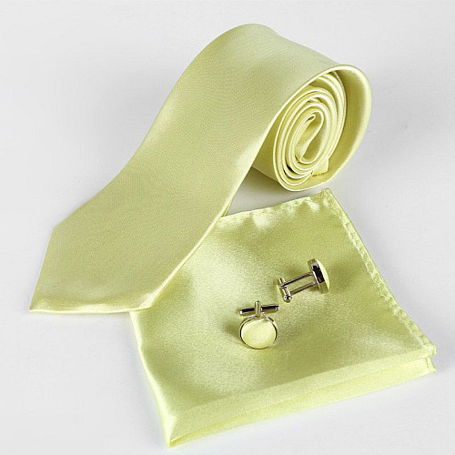 Набір оливковий, краватка, хустинка, запонки GZL-3615