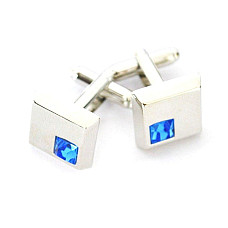 Запонки з синім камінчиком ZPH-1014