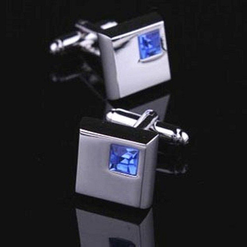 Запонки с синим камешком ZPH-1014