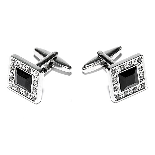 Запонки Gofin з чорним камінчиком ZPH-1051