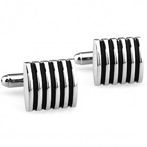 Запонки с Черными полосками ZPH-1053