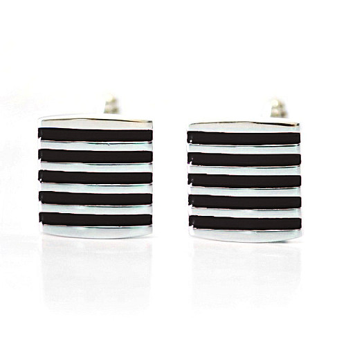 Запонки с Черными полосками ZPH-1053