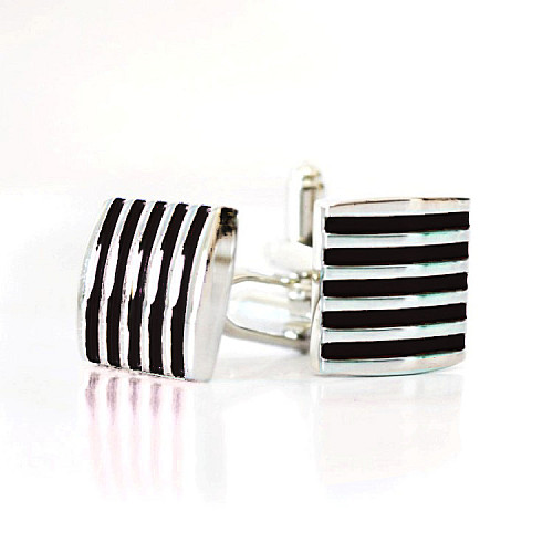 Запонки с Черными полосками ZPH-1053