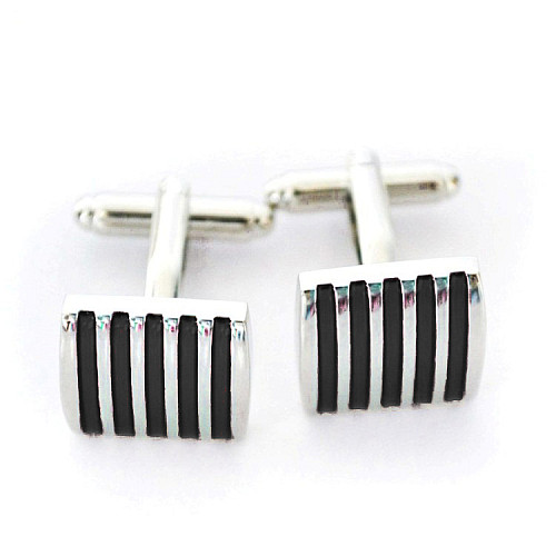 Запонки с Черными полосками ZPH-1053