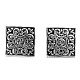 Запонки Черные с Серебристым узором ZPH-1056