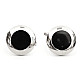 Запонки Gofin круглі чорні з сріблястою обводкою ZPH-1062