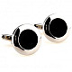 Запонки Gofin круглі чорні з сріблястою обводкою ZPH-1062