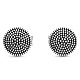 Круглые запонки Gofin черные с серебристыми точками ZPH-1066