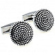 Круглые запонки Gofin черные с серебристыми точками ZPH-1066