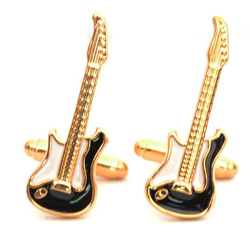 Запонки гитара Золотистые ZPH-1067