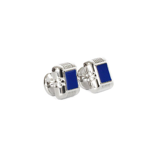 Запонки с синей серединкой ZPH-1081