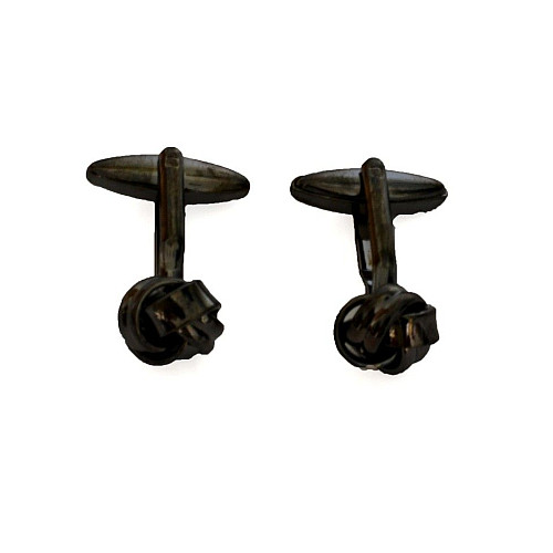 Запонки скручені чорні ZPH-1084