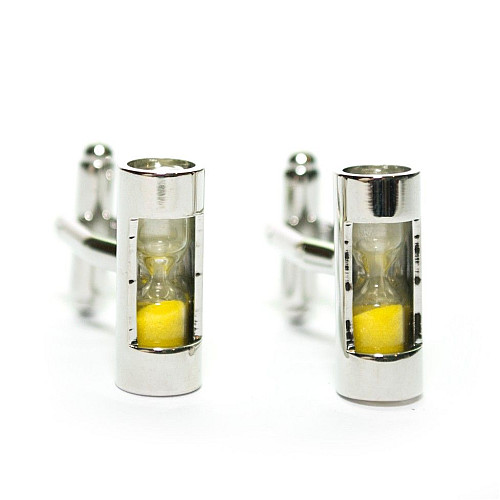 Запонки Gofin жовтий пісочний годинник ZPH-1102