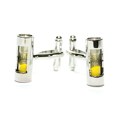 Запонки Gofin жовтий пісочний годинник ZPH-1102