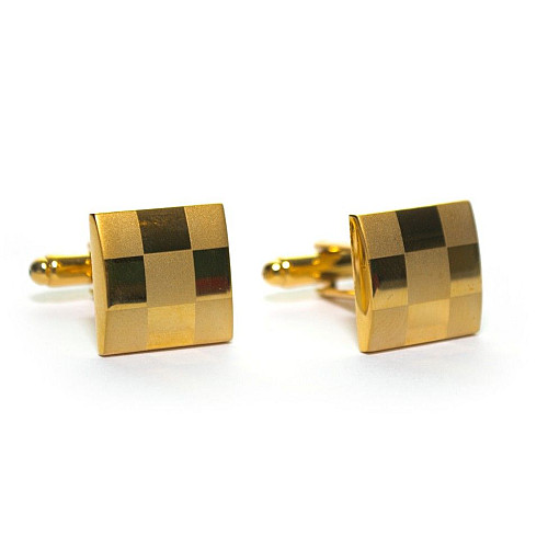 Запонки золотисті в квадратики ZPH-1104