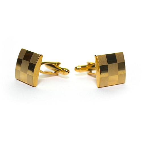 Запонки золотисті в квадратики ZPH-1104