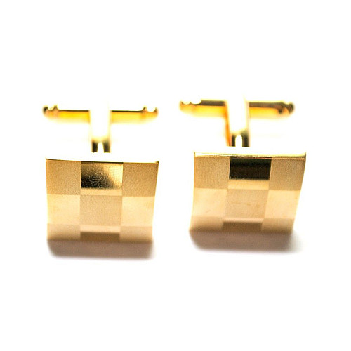 Запонки золотисті в квадратики ZPH-1104