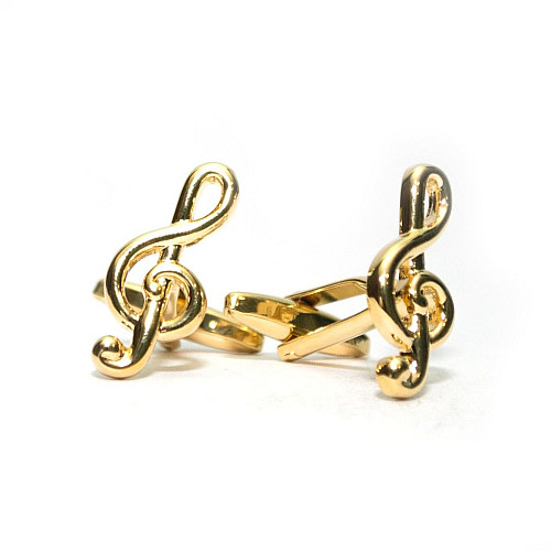 Запонки Gofin скрипковий ключ золотистий ZPH-1105