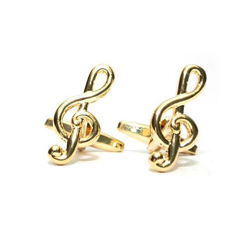 Запонки Gofin скрипковий ключ золотистий ZPH-1105