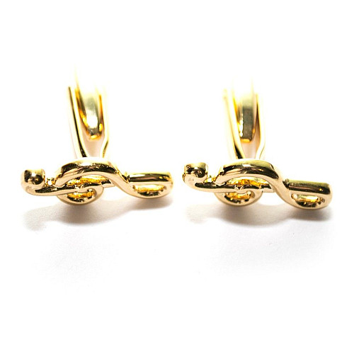 Запонки Gofin скрипковий ключ золотистий ZPH-1105