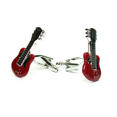 Запонки Гітара червоні ZPH-1106