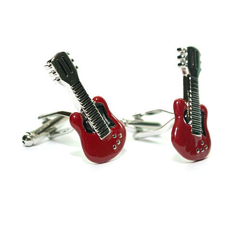 Запонки Гітара червоні ZPH-1106