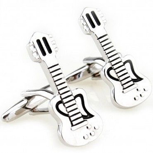 Запонки Гітара Сріблясті ZPH-1107