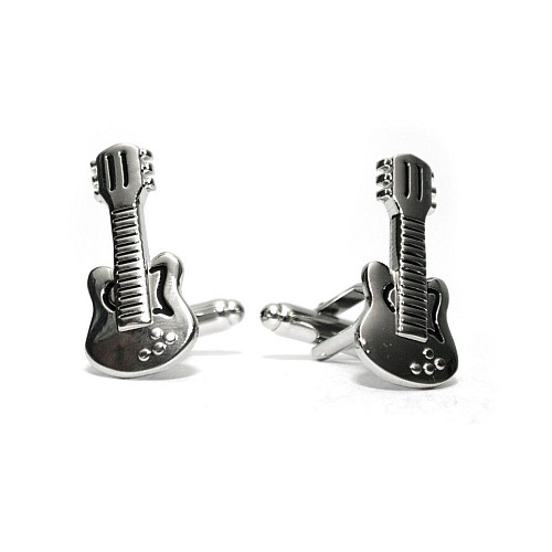 Запонки Гітара Сріблясті ZPH-1107