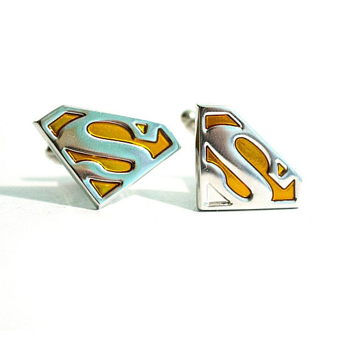 Запонки супермен сріблясто-жовті ZPH-1108