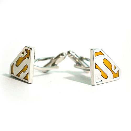 Запонки супермен сріблясто-жовті ZPH-1108