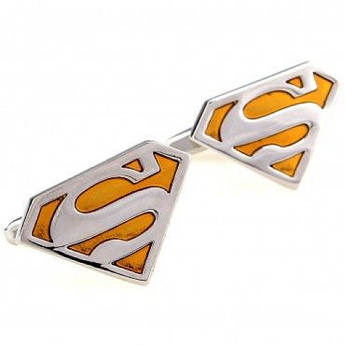 Запонки супермен сріблясто-жовті ZPH-1108