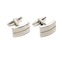 Запонки прямокутні з чорною смужкою ZPH-1121