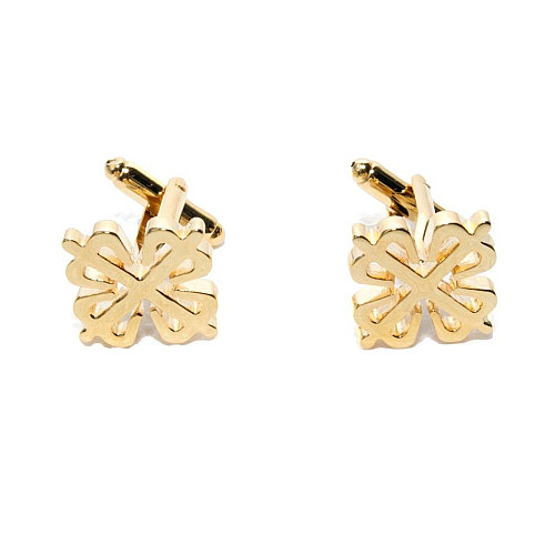 Запонки в хрестик золотисті ZPH-1128